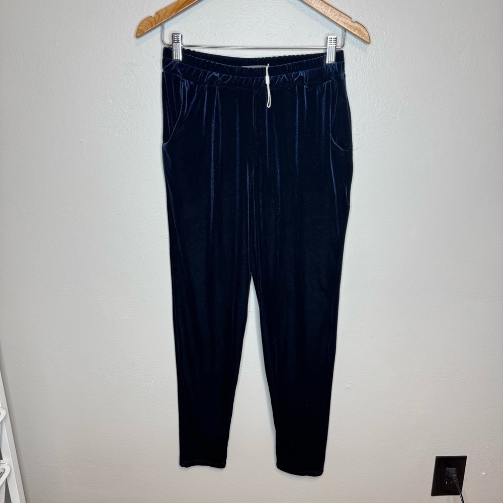 NWOT Ichi Anthropologie Velvour Navy Blue Pull On Pants